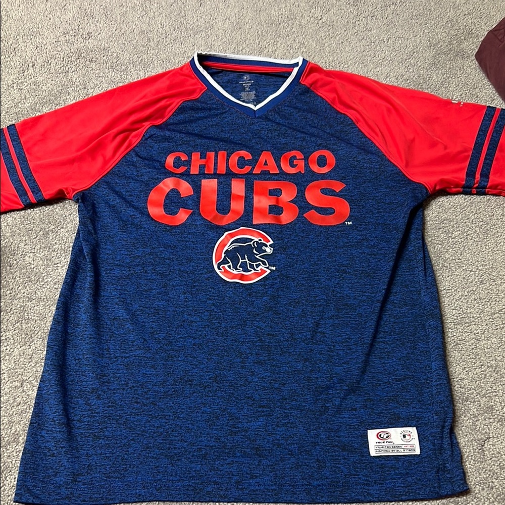 Chicago Cubs Blue and Red Raglan T-Shirt